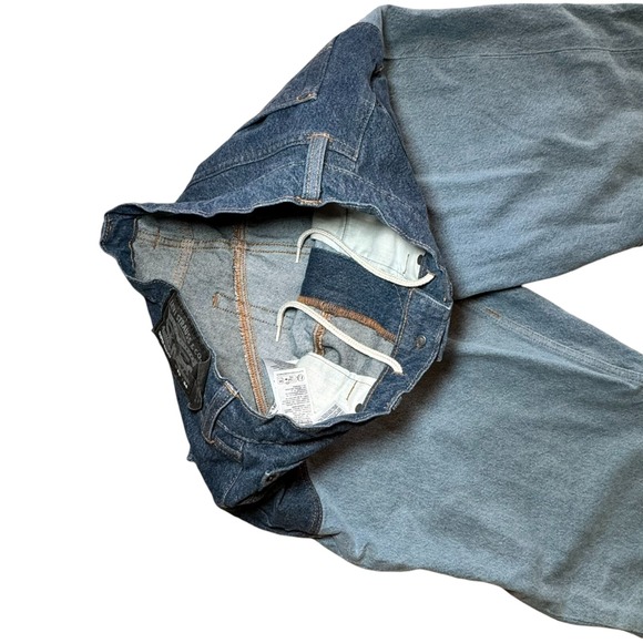 LEVI'S SKATEBOARDING SUPER BAGGY JEANS DRAWSTRING Patchwork Mens size 32 x 34 - Picture 7 of 12